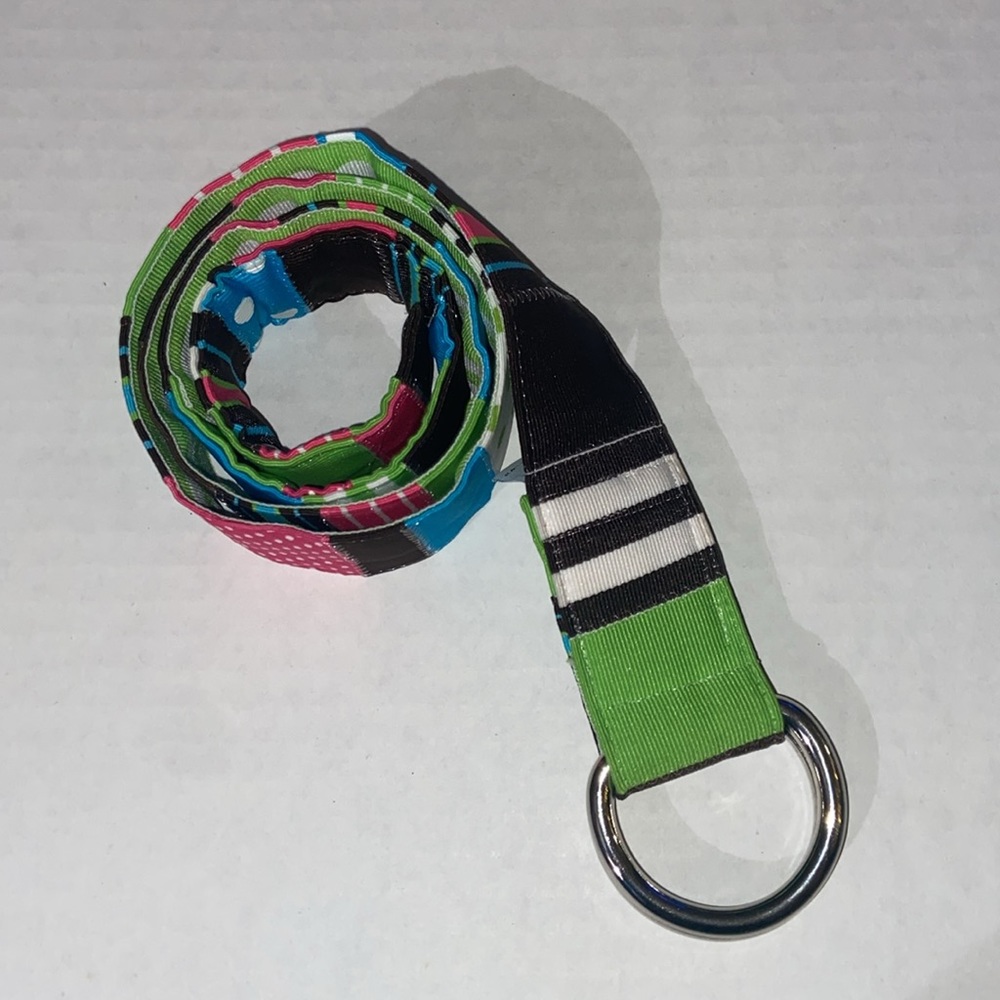 Katydid Girls Belt Patchwork Fabric Preppy D Ring 36 long.